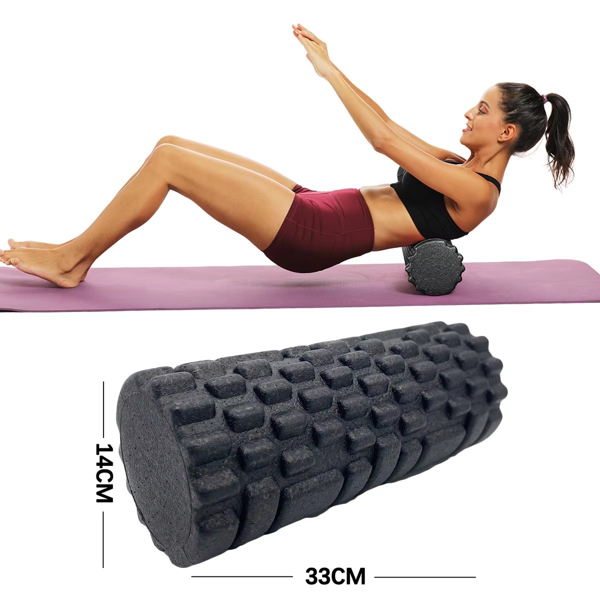 Pilates Yoga Ball - Rodillo de espuma para Fitness, rodillo