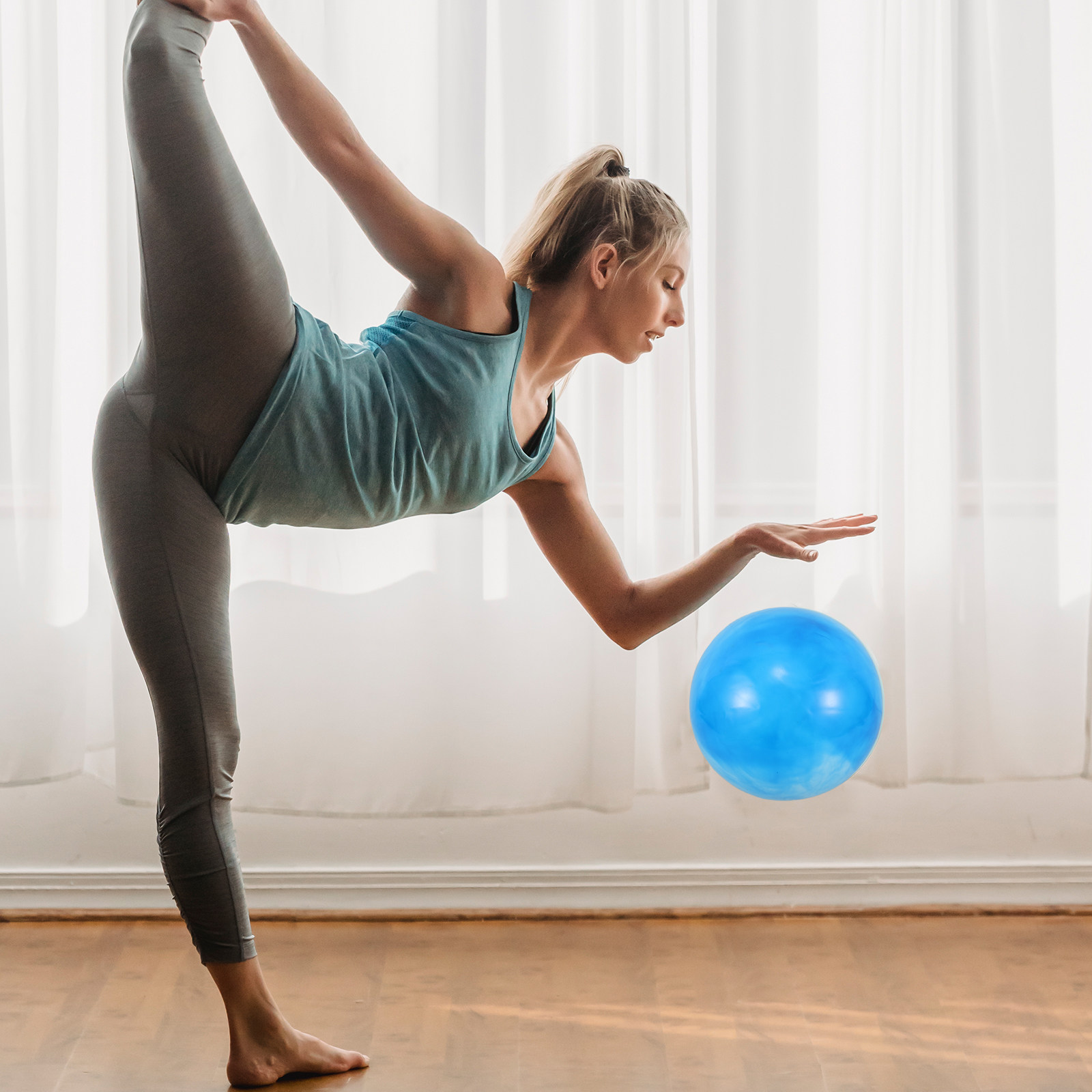 Pelota de Pilates de 25 cm con - Pilates Yoga Ball Workout reseña y precio